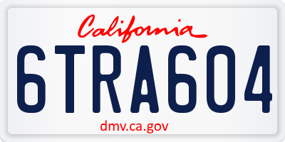 CA license plate 6TRA604