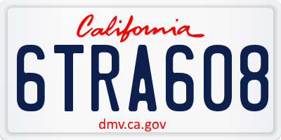 CA license plate 6TRA608