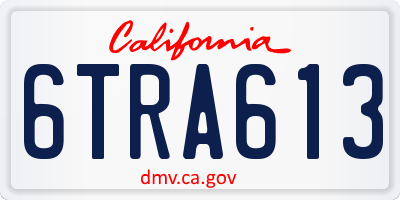 CA license plate 6TRA613