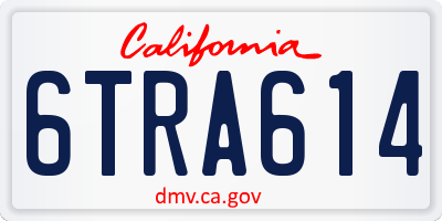 CA license plate 6TRA614