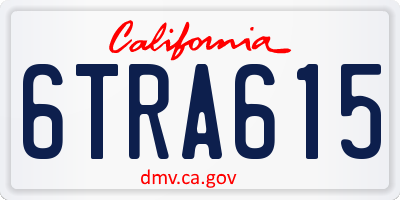 CA license plate 6TRA615