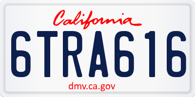 CA license plate 6TRA616