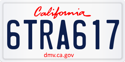 CA license plate 6TRA617
