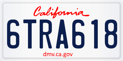CA license plate 6TRA618