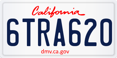 CA license plate 6TRA620