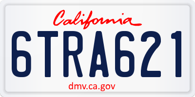 CA license plate 6TRA621