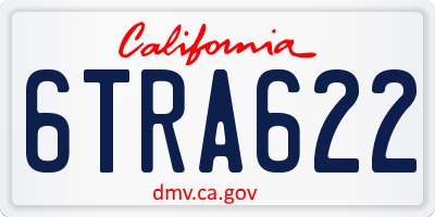 CA license plate 6TRA622