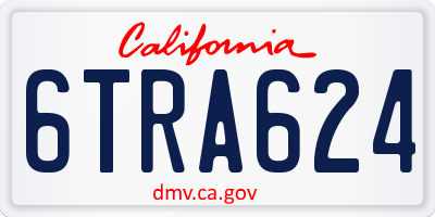CA license plate 6TRA624