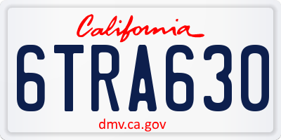 CA license plate 6TRA630
