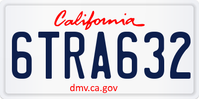 CA license plate 6TRA632