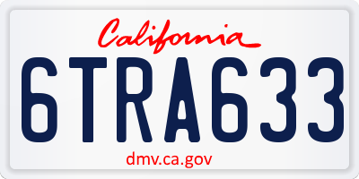 CA license plate 6TRA633