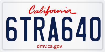 CA license plate 6TRA640