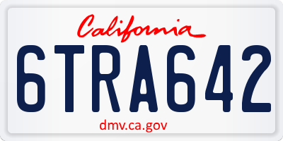 CA license plate 6TRA642