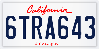 CA license plate 6TRA643