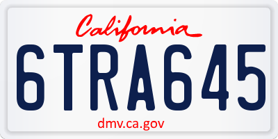 CA license plate 6TRA645