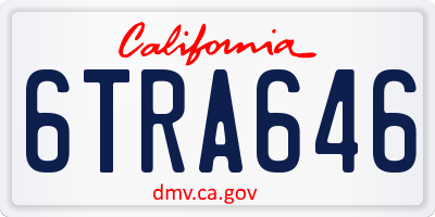 CA license plate 6TRA646