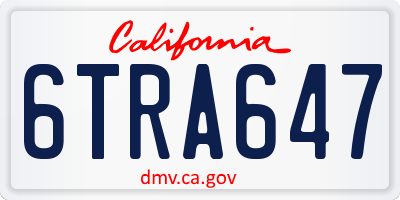 CA license plate 6TRA647