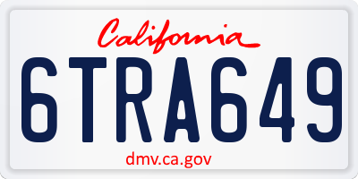 CA license plate 6TRA649