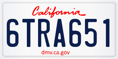 CA license plate 6TRA651