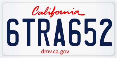 CA license plate 6TRA652