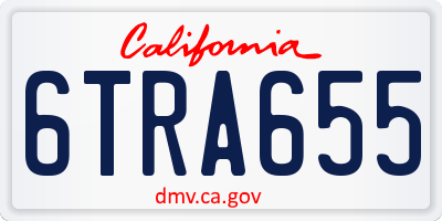 CA license plate 6TRA655