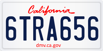 CA license plate 6TRA656