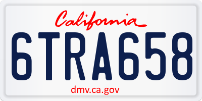 CA license plate 6TRA658