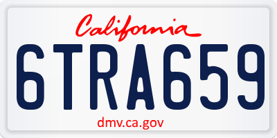 CA license plate 6TRA659