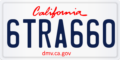 CA license plate 6TRA660
