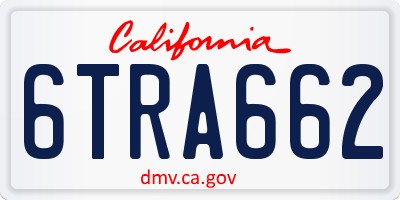 CA license plate 6TRA662