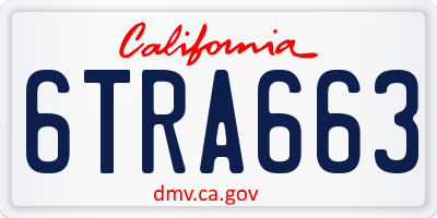 CA license plate 6TRA663