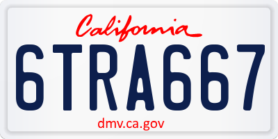 CA license plate 6TRA667