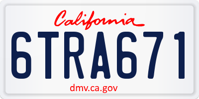 CA license plate 6TRA671