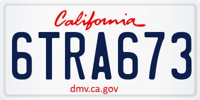 CA license plate 6TRA673