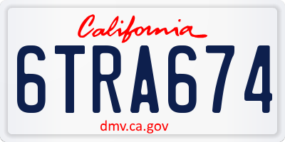 CA license plate 6TRA674