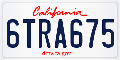 CA license plate 6TRA675