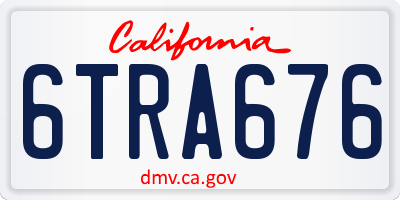 CA license plate 6TRA676