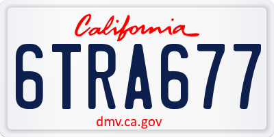 CA license plate 6TRA677