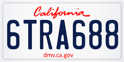 CA license plate 6TRA688