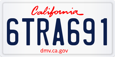 CA license plate 6TRA691