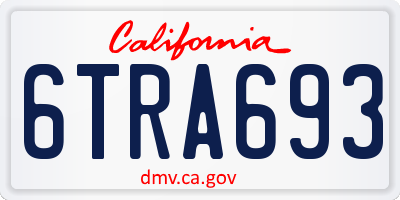 CA license plate 6TRA693
