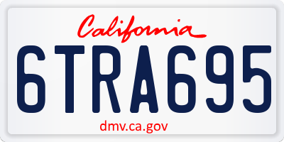CA license plate 6TRA695