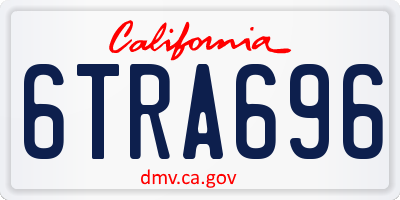 CA license plate 6TRA696