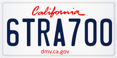 CA license plate 6TRA700