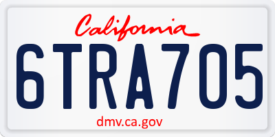 CA license plate 6TRA705