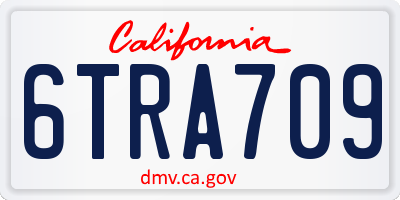 CA license plate 6TRA709