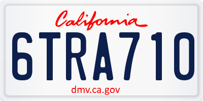 CA license plate 6TRA710