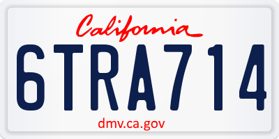 CA license plate 6TRA714