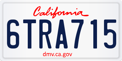 CA license plate 6TRA715