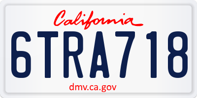 CA license plate 6TRA718